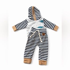 Striped Baby Hoodie and Pants Set